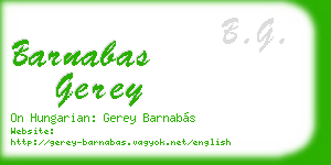 barnabas gerey business card