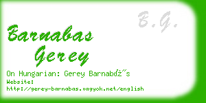 barnabas gerey business card